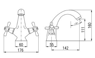 Смеситель для раковины Rav Slezak Morava retro MK329.5KZ хром