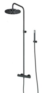 Душевая стойка Paini Cox 78PZ689TH с термостатом чёрный матовый