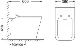 Унитаз приставной SantiLine SL-5033 безободковый с импульсной системой смыва белый