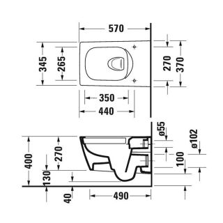 Унитаз Duravit Viu 25110900001 подвесной белый