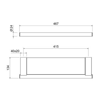 Полка Timo Luiro 18572/18 чёрное золото