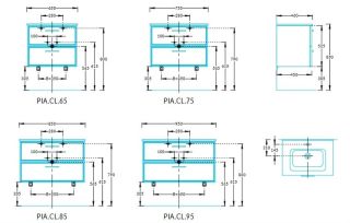 Тумба под раковину Kerama Marazzi Piano Classic PIA.CL.95\WHT.M 95 см ясень белый матовый