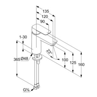 Смеситель для раковины Kludi Pure&Style 401983975 чёрный матовый