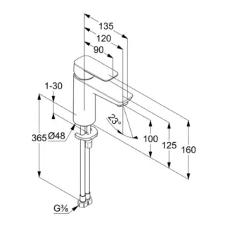 Смеситель для раковины Kludi Pure&Style 401980575WR4 хром