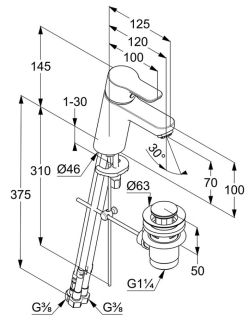 Смеситель для раковины Kludi Pure&Easy хром 372760565