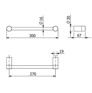 Полотенцедержатель Kludi Vela R 58962N1 30 см брашированная бронза