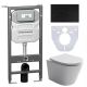 Комплект с инсталляцией Ceramica Nova CN6000_1001B_1000 унитаз Balearica CN6000 крышка-сиденье с микролифтом и инсталляция Envision CN1001B с чёрной матовой кнопкой смыва Round
