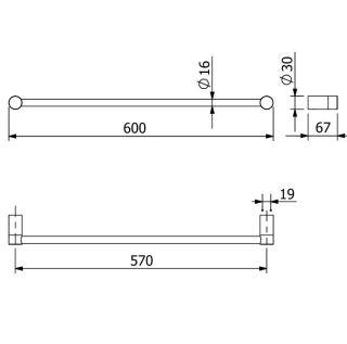 Полотенцедержатель Kludi Vela R 58979N0 60 см брашированное золото