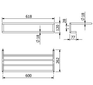 Полка для полотенец Kludi Vela R 58989N1 60 см брашированная бронза