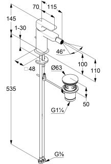 Смеситель для биде Kludi Renon 42216N175 брашированная бронза