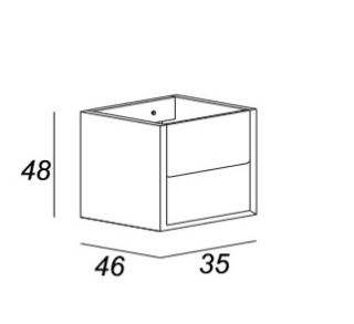Шкафчик подвесной Cezares, совместимый с базой под раковину Grafite 54718
