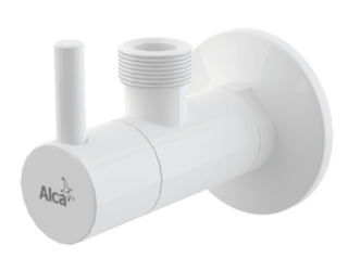 Угловой вентиль AlcaPlast с фильтром 1/2"?1/2" круглый белый ARV003B