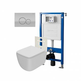 Комплект унитаза с инсталляцией Point Элемент PN48235SC с сиденьем Микролифт