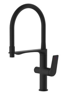 Смеситель для кухни Haiba HB76816-7 с подключением фильтра питьевой воды чёрный матовый