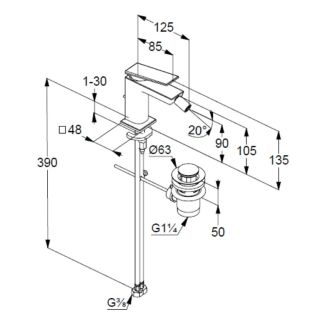 Смеситель для биде Kludi Decus 542175375 белый матовый