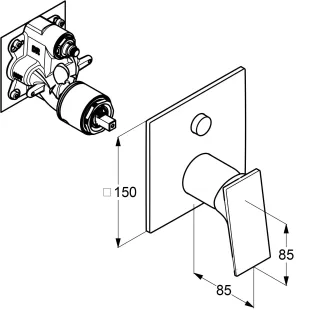 Смеситель для ванны Kludi Decus 54759N275 сталь оружейная брашированная