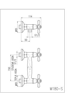 Смеситель для душа Rav Slezak Morava Retro MK180.5Z золото