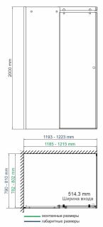 Душевой уголок Wasserkraft Vils 120x80см серебристый 56R06