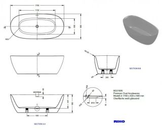 Акриловая ванна Riho Alpha B092001005 170x80см белый