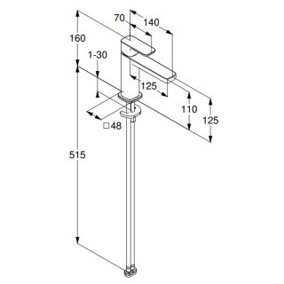 Смеситель для раковины Kludi Renon 42282N275 сталь оружейная брашированная