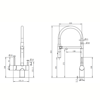 Смеситель для кухни Reflexion Lago RX9901GD брашированное золото