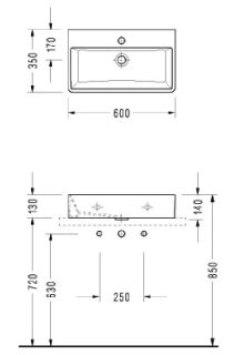 Раковина Serel Minimal 2046TXS110H 60см белый