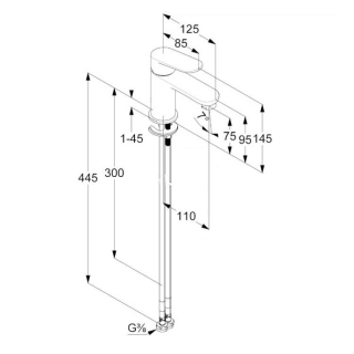 Смеситель для раковины Kludi X1 322903975 чёрный матовый
