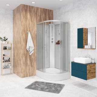 Душевая кабина Niagara NG-33974-14LBKT 90x70см серебро/матовое