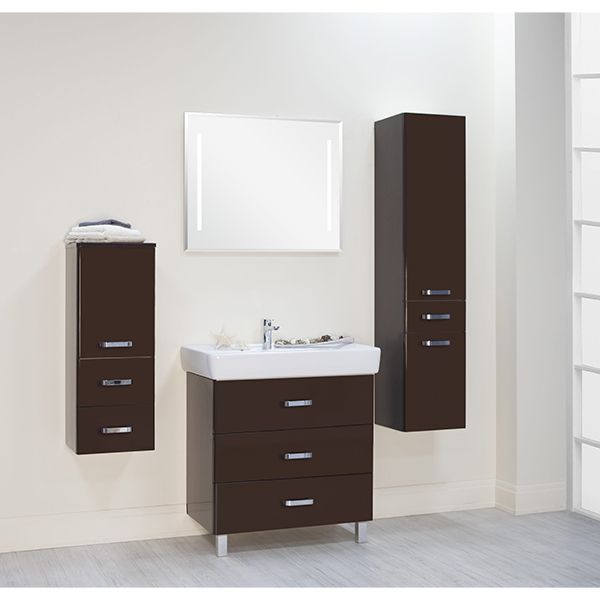 Тумба под раковину Акватон Америна 80см тёмно-коричневый 1A169401AM430