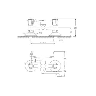 Смеситель для ванны с коротким изливом RUSH Pioneer (PI7950-44)