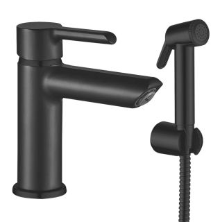 Смеситель для раковины с гигиеническим душем Shevanik S6071H чёрный