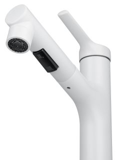 Смеситель для раковины Wonzon & Woghand WW-A40862-MW с выдвижным изливом белый матовый