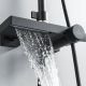 Душевая стойка Rose R1896H-6 с термостатом чёрный матовый