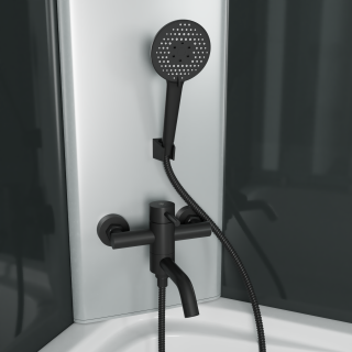 Смеситель для ванны с коротким изливом RUSH Melos (SUS1101-44Black)