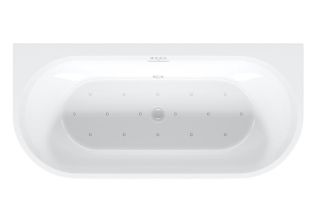 Акриловая ванна Riho Desire Back2Wall Velvet Sparkle System LED Fall B089014105 180x84см с аэромассажем и подсветкой заполнение через перелив белый матовый