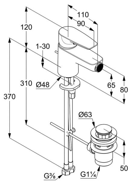 Смеситель для биде Kludi Pure&Solid хром 342160575