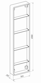 Зеркало-шкаф с подсветкой Continent Eltoro Black МВК112 36см чёрный