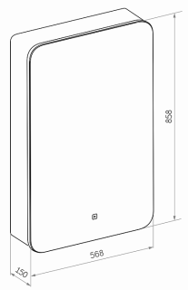 Зеркало-шкаф с подсветкой Continent Eltoro Black МВК113 56см чёрный