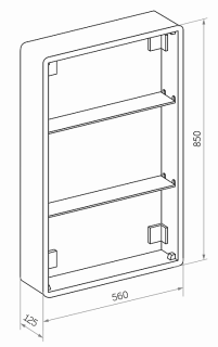 Зеркало-шкаф с подсветкой Continent Eltoro Black МВК113 56см чёрный