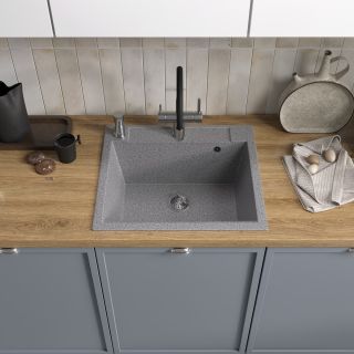 Мойка кухонная Reflexion Cubi 55-GR RX1555GR гравий