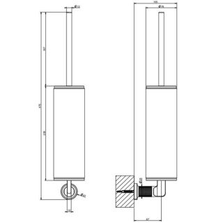 Ёршик для унитаза Gessi Inciso 58520.030 чёрный/медь