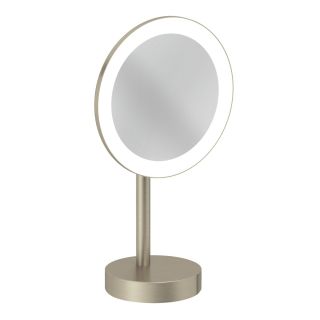 Зеркало косметическое Kludi Vela R 58995N5F с 3-х кратным увеличением и LED-подсветкой брашированный никель