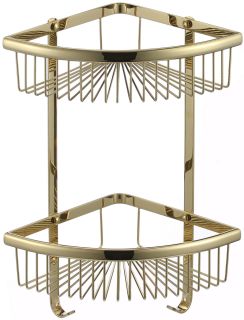 Полка решетка угловая двойная Savol (S-B5854-2) золото