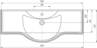 Мебельная раковина Kirovit Классик 120 см белый