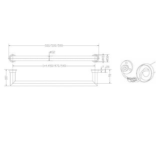Полотенцесушитель электрический Margaroli Sereno 621/520 Brushed Gold BG 52 см брашированное золото