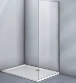 Боковая панель Veconi KP-06, 1000х1950 хром, стекло прозрачное