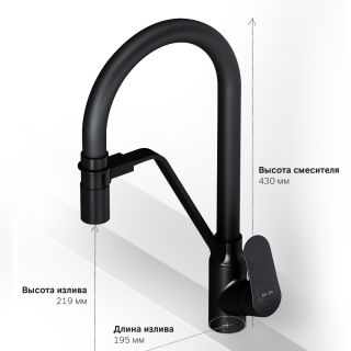 Смеситель для кухни Am.Pm Like F8007822 Черный