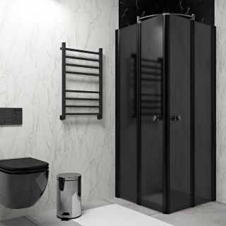 Полотенцесушитель водяной Indigo Aletto LALWPF80-50BR 80x50 см чёрный муар