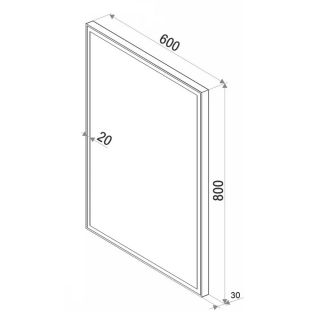 Зеркало с подсветкой Бриклаер Лофт 4627125415722 с часами 60 см сенсор бесконтактный