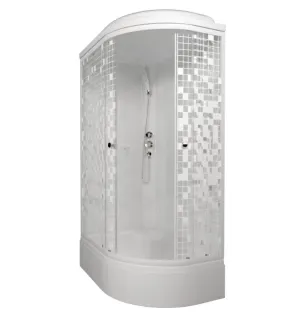 Душевая кабина Triton Коралл Щ0000061819 левая 120x80 см профиль белый стекло мозаика